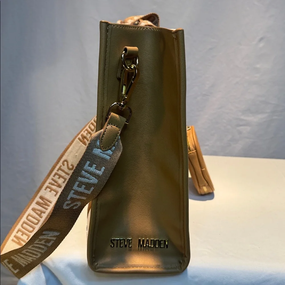 Steve Madden Cream Multicolor Canvas Tote